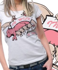 Pig Printed Tshirt Plus 44 Tm1078