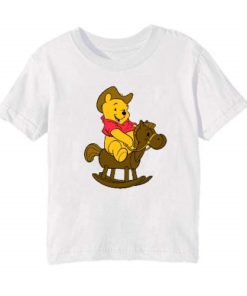 White Teddy on Horse Kid's Printed T Shirt
