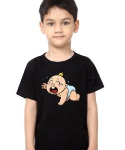 Black Boy Crying Baby Kid's Printed T Shirt