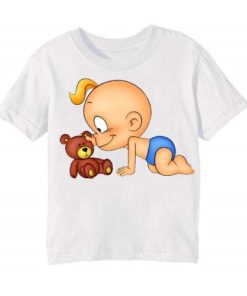 White baby with kid Kid's Printed T Shirt