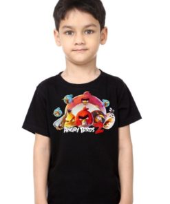 Black Boy angry bird version 2 Kid's Printed T Shirt