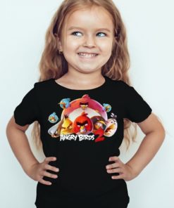 Black Girl angry bird version 2 Kid's Printed T Shirt