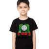 Black Boy train with face Kid's Printed T Shirt