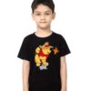 Black Boy Digging Bear & Butterfly Kid's Printed T Shirt