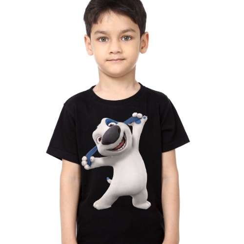 Black Boy Style pose dog Kid's Printed T Shirt