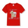 Red Teddy With Happy birthday quote Kid's Printed T Shirt
