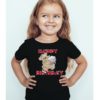Black Girl Teddy With Happy birthday quote Kid's Printed T Shirt