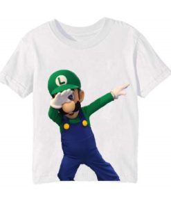 White Dancing Mario Kid's Printed T Shirt