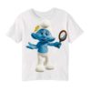 White Cartoon Character Bluish Kid's Printed T Shirt