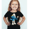 Black Girl Cartoon Character Bluish Kid's Printed T Shirt