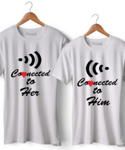 Wifi Printed Couple T-Shirt