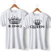 King Queen Printed Couple T-Shirt