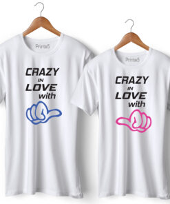 Crazy In Love With Printed Couple T-Shirt