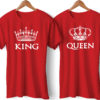 King Queen Printed Couple Red T-Shirt
