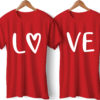 Love Printed Couple Red T-Shirt
