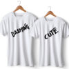 Dashing Cute Printed White Couple T-Shirt